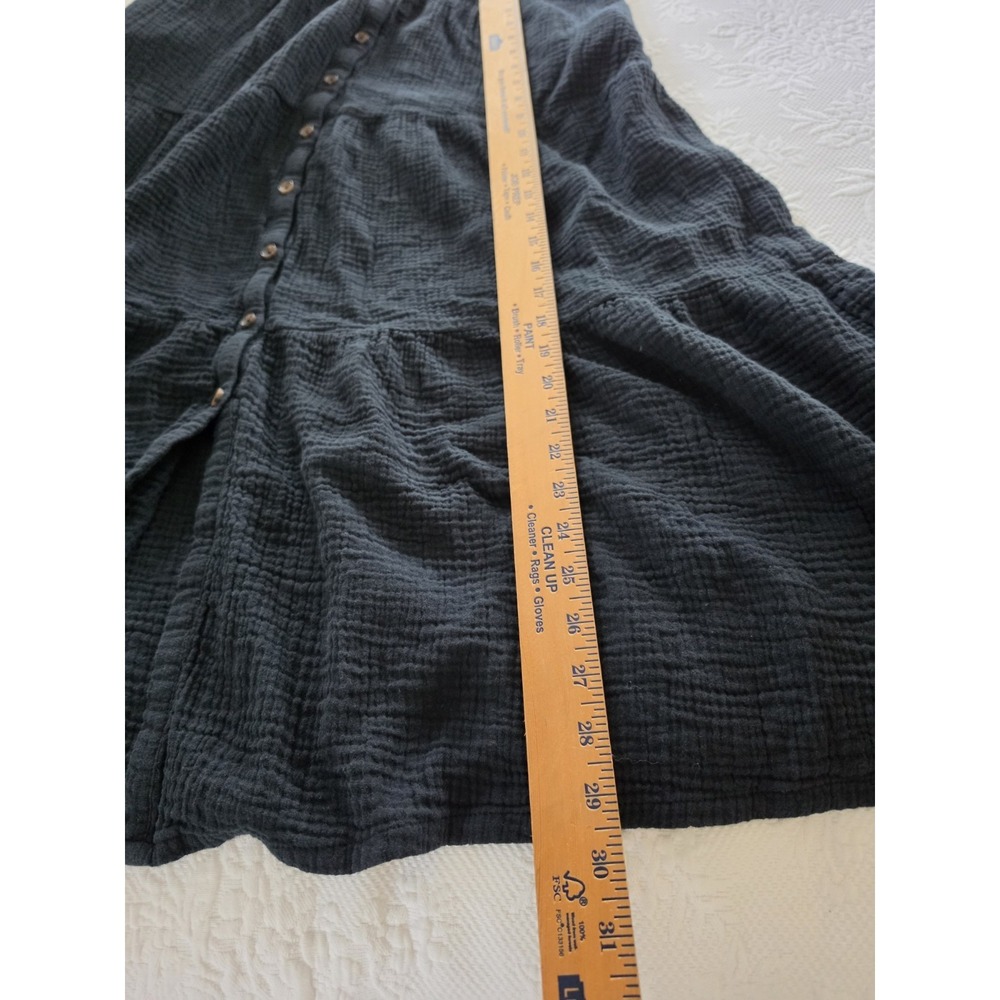 Marine Layer Willow Double Cloth Midi Boho Vacation Dress Black Large - Picture 6 of 6